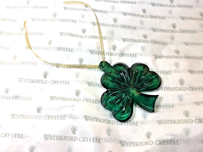 Waterford Crystal Green Shamrock Tree Ornament