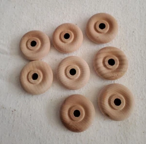 Wooden Beveled 1-1/2" Wheels Circles (8) Blank Craft Art Supply - Picture 1 of 5