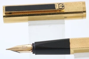 Vintage Alfred Dunhill Gemline Gold Plated Medium Fountain Pen - Picture 1 of 12