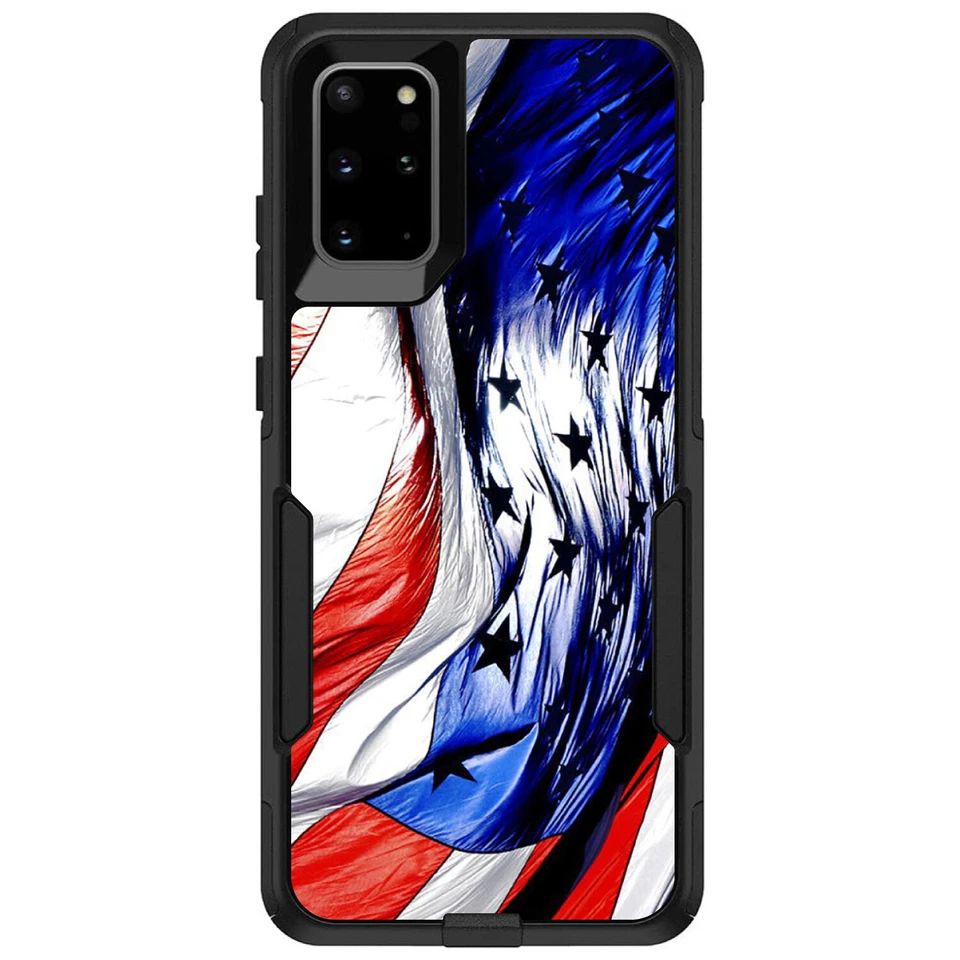 OtterBox Commuter para Galaxy S (elige modelo) rojo blanco azul bandera de EE. UU. ondeando Foto 1 de 1