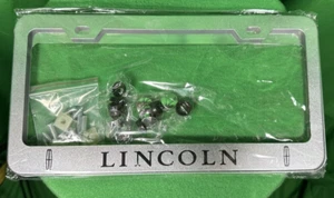 Lincoln Metal Silver Colored License Plate Frame with Hardware - Picture 1 of 1