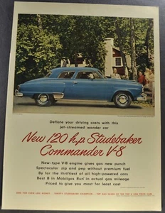 1951 Studebaker Commander V8 Regal Sedan Large Size Print Ad Excellent Original - Picture 1 of 4