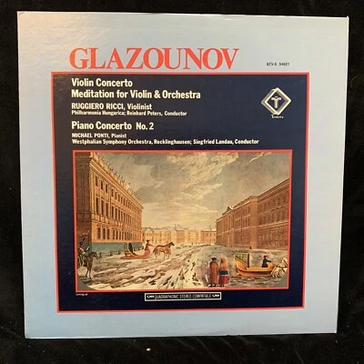 RUGGIERO RICCI violin - GLAZUNOV Cto & Meditation - PONTI - QUAD ST LP - Image 1 of 4