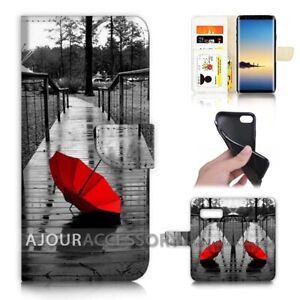 ( For Samsung S10e ) Wallet Flip Case Cover AJ40112 Red Umbrella