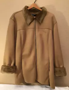 STYLE & CO PLUS Beige Brown Zip COAT with POCKETS 24W - Picture 1 of 8