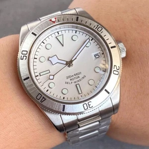 Corgeut 40mm Rotor Style White Sapphire Diver NH35A Automatic Retro 20ATM Watch - Picture 1 of 9
