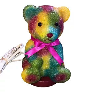 Melted Plastic Popcorn Bear Lamp Colorful Night Light 8" x 5" Teddy Bear 2002 - Picture 1 of 9
