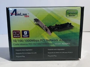 Airlink 101 1x RJ-45 10/100/1000Mpbs PCI Network Adapter Card AG32PCIV2 New - Picture 1 of 9