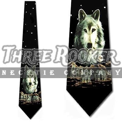 Wolves Tie Wolf Pack Necktie Mens Wild Animal Neck Ties Brand New - Image 1 of 3
