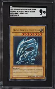 Yugioh Card - 2002 Blue-Eyes White Dragon DIK-P001 Portuguese 1st - SGC 9 MINT - Picture 1 of 2