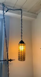 Mid-Century Modern Hanging Lamp Green glass - Picture 1 of 12