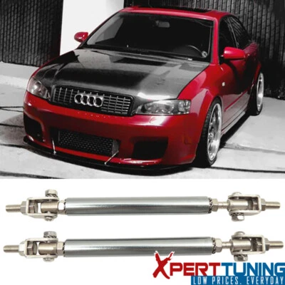 Adjustable Front Bumper Lip Splitter Strut Rod Tie Support Bars For Universal Foto 1 de 4