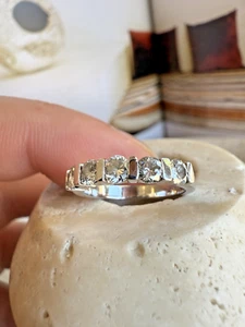 Ladies ESTATE 14k White Gold NATURAL Diamond Ring band - Picture 1 of 8