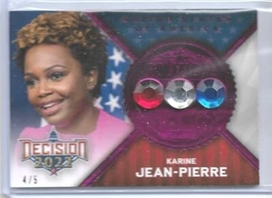 RARE 2022 DECISION PRESS SEC. KARINE JEAN-PIERRE POLITISCHE EDELSTEINE KARTE #PG18 ~ /5 - Bild 1 von 2