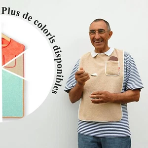 Bavoir adulte ou bavette parent 75 x 40 cm en coton absorbant tissu oeko-tex - Picture 1 of 22