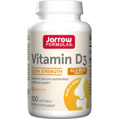 Jarrow FORMULAS Vitamin D3 2500 IU | Supports bone health | 100 SOFTGELS - Image 1 of 4