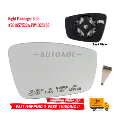 Mirror Glass For 2012-2015 Volkswagen Passat Heated Passenger Side 561857522A Foto 1 de 4