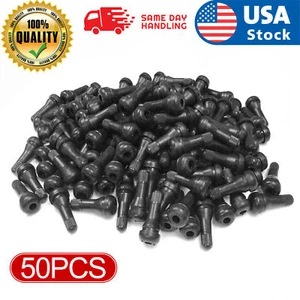 50pcs Car Auto TR 413 Short Rubber Tubeless Snap-In Tyre Tire Valve Stems Black - Picture 1 of 7