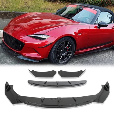 Front Bumper Lip Spoiler Splitter Body Kit ABS For Mazda Miata MX-5 2006-2022 - Image 1 of 4