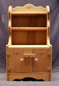 Vintage Old Wood Wooden Handmade Toy Doll Kitchen Hutch Cabinet Server Furniture - Picture 1 of 7