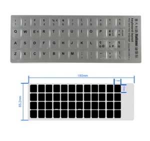 Adesivi Lettere Per Tastiera Italiana Argento Silver Da Notebook Pc Computer  - Foto 1 di 2