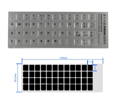 Adesivi Lettere Per Tastiera Italiana Argento Silver Da Notebook Pc Computer  - Immagine 1 di 2