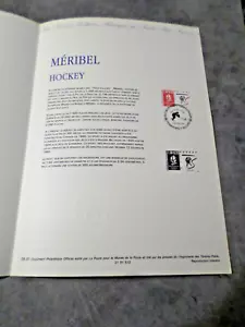 France 1991 Document Official FDC Stamp Hockey Meribel Games Olympic 1° Day - Picture 1 of 1