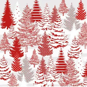 1/2 Half Winter Trees Red White Xmas Bthy Henry Glass Holiday Q-9623-89 - Picture 1 of 2