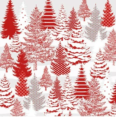 1/2 Medio Invierno Árboles Rojo Blanco Navidad Bthy Henry Vidrio Vacaciones Q-9623-89 Foto 1 de 2