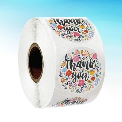  1 Rolle Runde Form Versiegelung Aufkleber Buntes Blumenetikett DIY Tasche - Bild 1 von 4