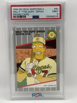 1994 Skybox Simpson II Willy "The Dupe" Dipkin Promo Card #B1 PSA 9 MINT - RARE - Image 1 of 2