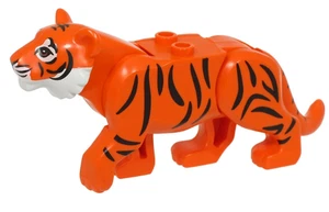Brand NEW Genuine LEGO Tiger with White Muzzle and Nose and Black Stripes - Picture 1 of 1