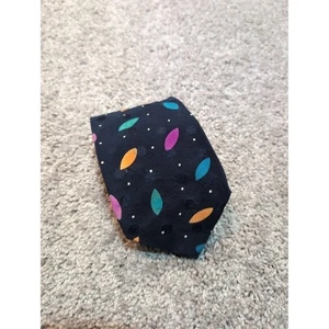 Pal Zileri Herren Seidenkrawatte Marineblau Abstraktes Blattmuster Made in Italy - Bild 1 von 6