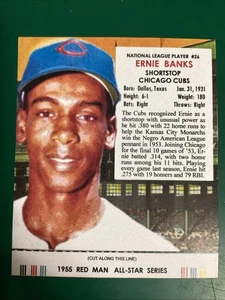1955 Red Man All-Star Series Style Ernie Banks Variation Chicago Cubs Display - Picture 1 of 7