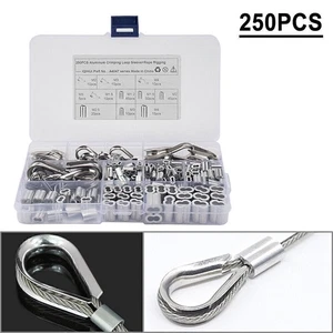 Kit surtido de mangas de bucle de prensado de dedal de acero 304 250 piezas M1.5/2/3/4/5 - Imagen 1 de 12