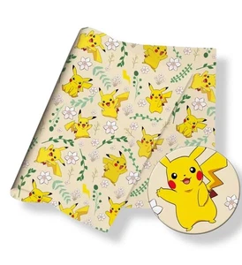 Pikatchu Pokemon Personaggio Anime Kawaii 100% Cotone Tessuto Poliestere 50x145CM - Foto 1 di 1