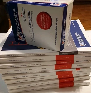Champions School Of Real Estate 30 Hour Principles 2021 Set Of 8 With Flashcards - Picture 1 of 24