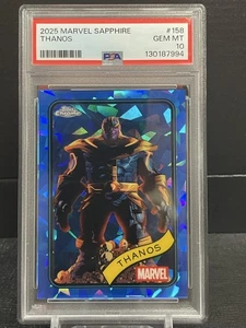 2025 TOPPS CHROME MARVEL SAPPHIRE THANOS PSA 10 - Picture 1 of 2