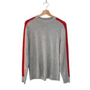 Sass Bide Size S/M Grey Red Stripe Crew Neck Soft Knit Sweater Jumper Pullover - Picture 1 of 9