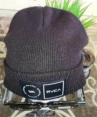 ¡NUEVO! RVCA VA Logo Parche Negro Gorro Sombrero Para Hombre SK8 Invierno Gorra Esquí $35 Nuevo con Etiquetas ¡Raro! Foto 1 de 4