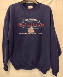 Vintage Columbus Blue Jackets Stitched Pullover Sweatshirt Gr. XL Logo Athletic - Bild 1 von 8