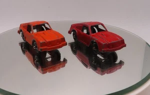 Vintage 1970er Tootsietoy Ford Mustang Fastback 2er Set orange und rot Druckguss - Bild 1 von 2