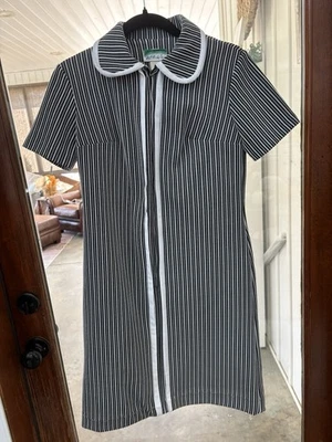 Vestido Vaina Pat Perkins Vintage Años 50 60 Excelente Con. Pequeña raya blanca negra Foto 1 de 3
