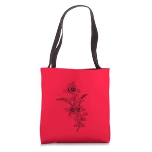Floral Flower Tree Design with Red Background Tote Bag - Picture 1 of 4