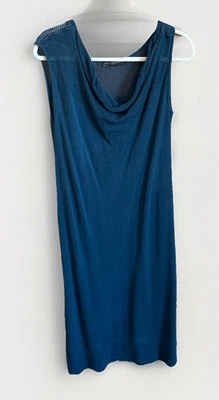 Maxi Vestido Peruvian Connection Sin Mangas Malla Encaje Top Cuello Redondo Verde azulado Mediano Foto 1 de 4