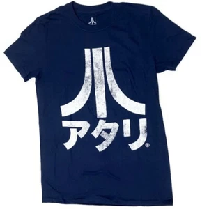 ATARI Gaming Company Vintage Navy T-shirt OG Japanese Logo Tee - Men's Size S - Picture 1 of 6