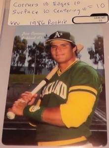 1986 Mother's Cookies Baseball Card Jose Canseco Grade 10 #9 Oakland A's Rookie - Picture 1 of 8