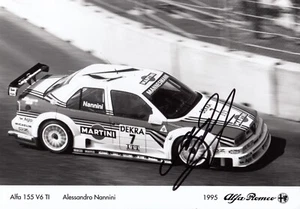 FIRMADA ALESSANDRO NANNINI MARTINI ALFA ROMEO 155 ORIGINAL FOTO DE PRENSA AUTÓGRAFO - Imagen 1 de 3