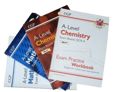 (BUNDLE!) CGP A Level Maths & Chemistry Revision Workbooks - Set of 4  - Image 1 of 4