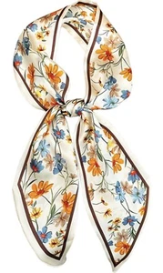 Floral Fashion Scarf Satin Scarves Hair Head Neck Gift Women Handbag - Picture 1 of 2